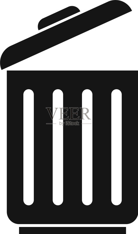简约风格的可回收垃圾箱空间收纳图标图标素材