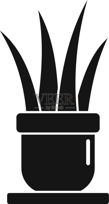 办公室盆栽图标简约风格图标素材