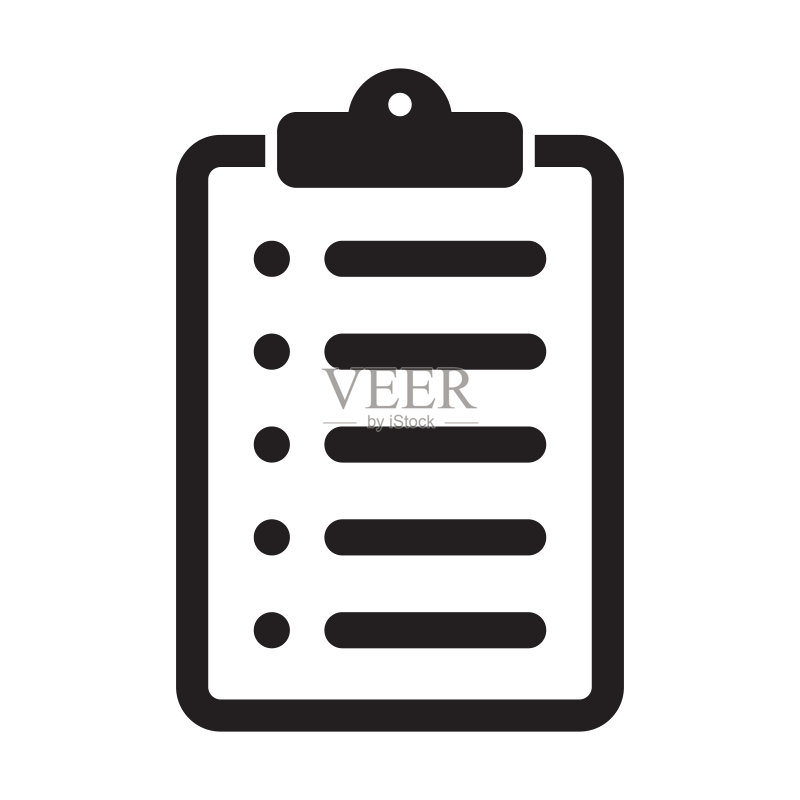 剪贴板图标。网站和应用程序设计的清单符号。图标素材