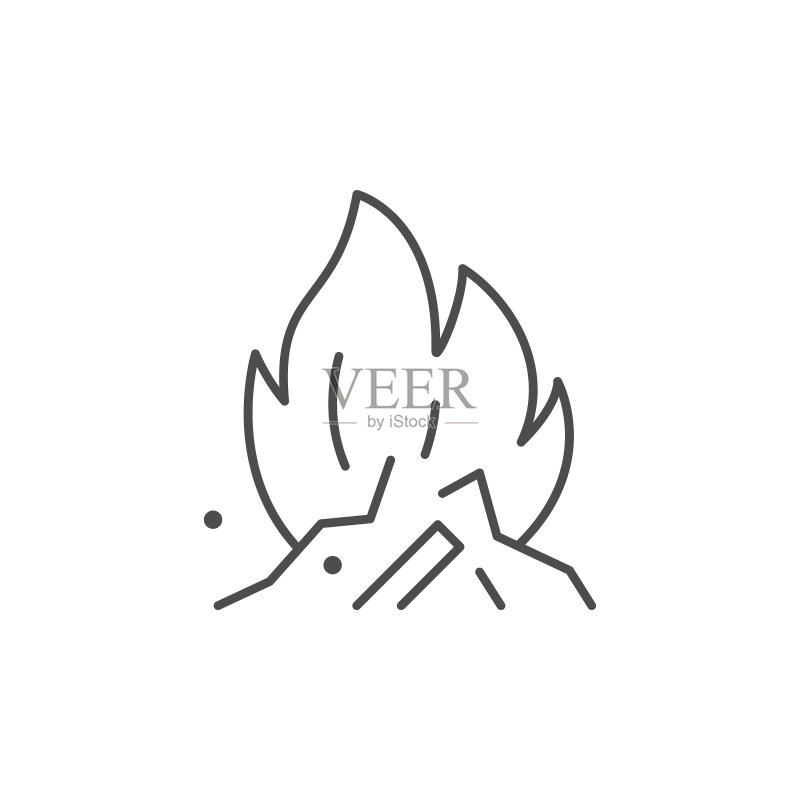 垃圾焚烧线轮廓图标图标素材
