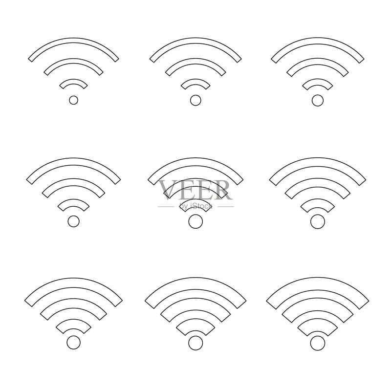 Wi-Fi互联网免费信号标志图标素材