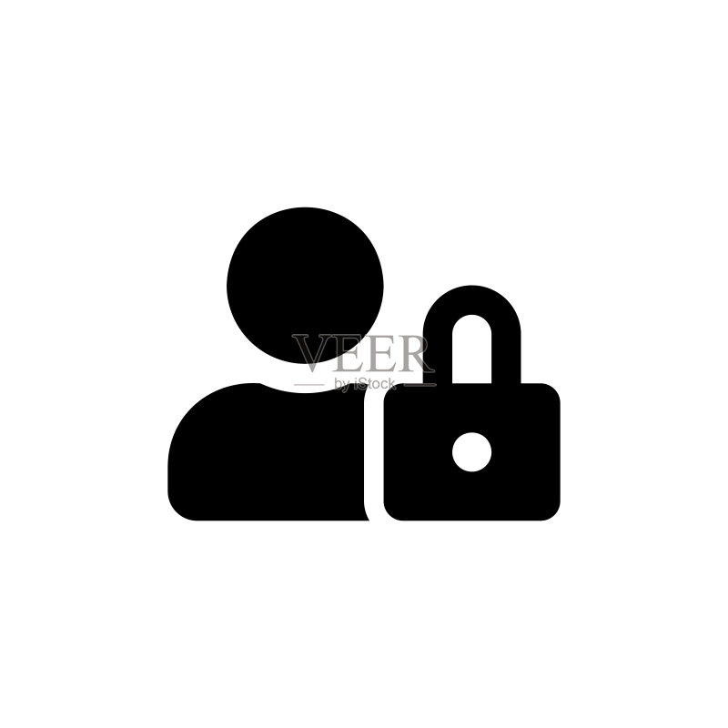 用户登录或身份验证矢量图标:个人保护图标,互联网隐私保护符号,密码保护图标素材