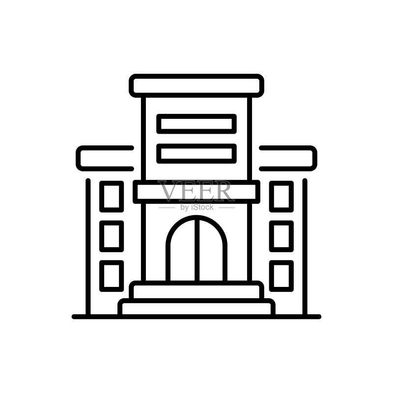 医院矢量轮廓图标样式插图,EPS 10文件图标素材