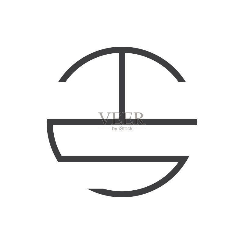 TS首字母或ST首字母logo设计图标素材
