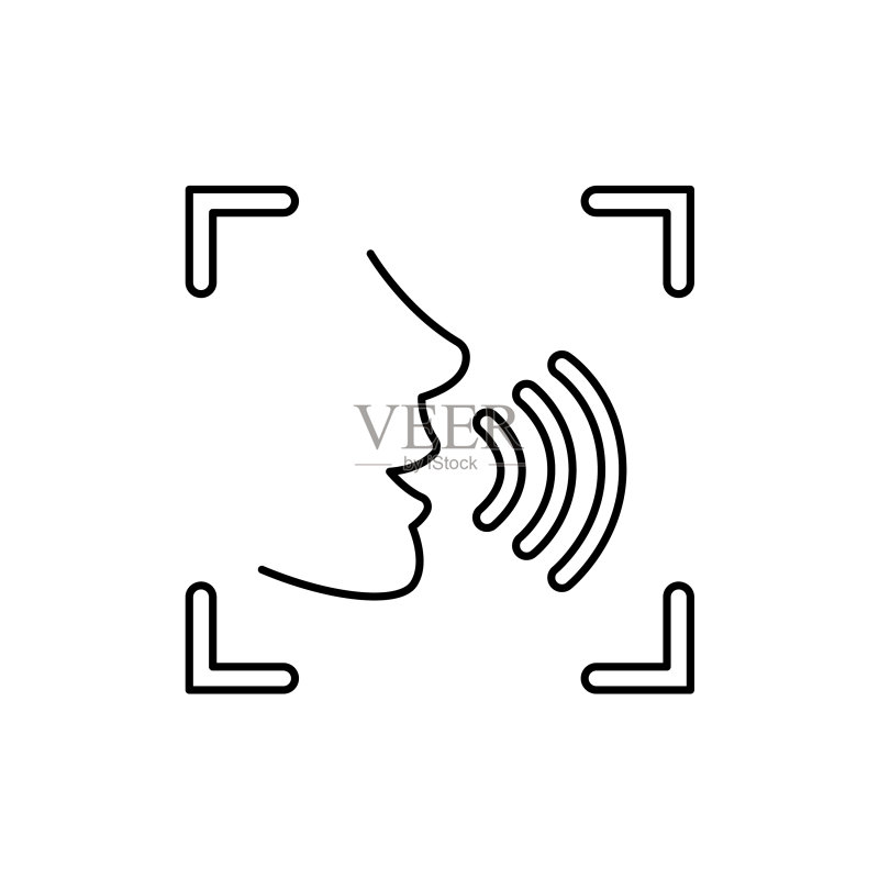 语音识别彩色线条图标图标素材