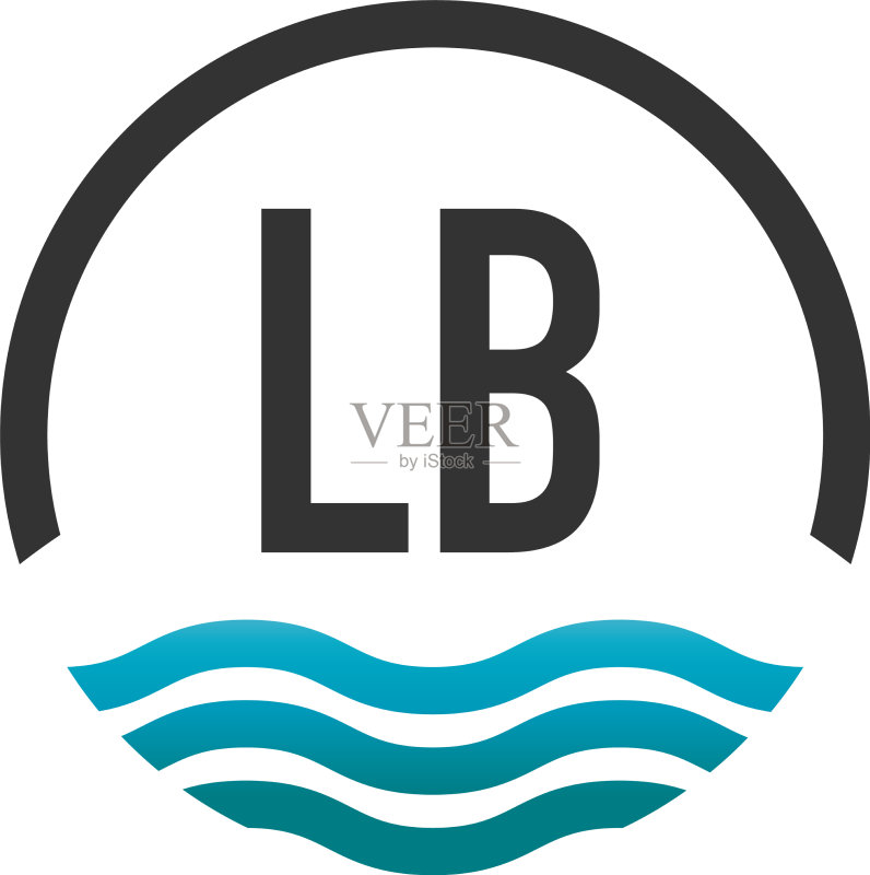 字母LB创意海滩阳光圆圈标志图标素材