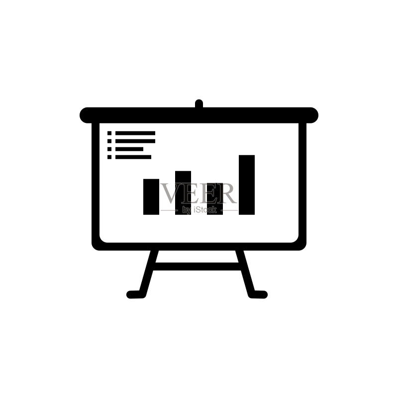 数据演示图标,翻转图表矢量插图图标素材