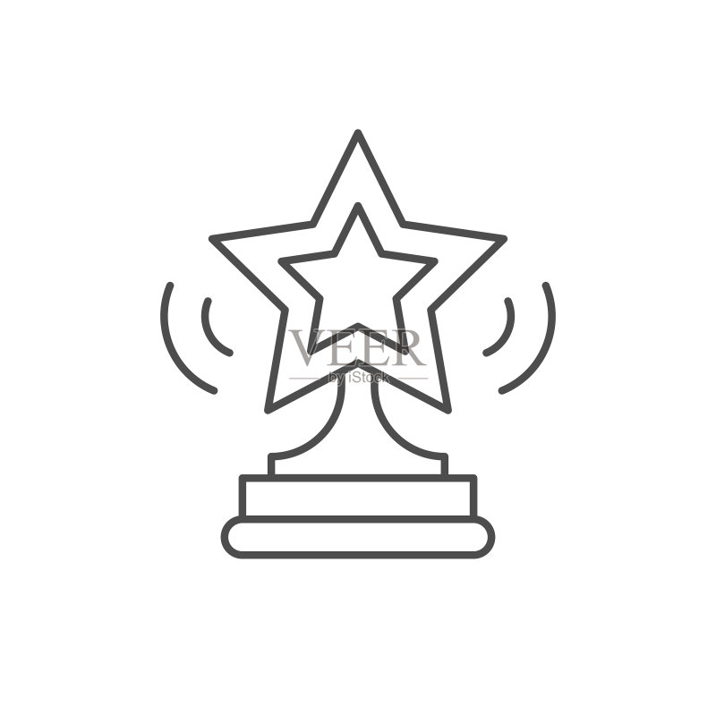 星星线条轮廓奖图标图标素材