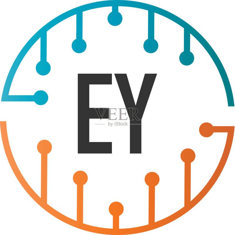 字母EY未来科技Logo模板图标素材
