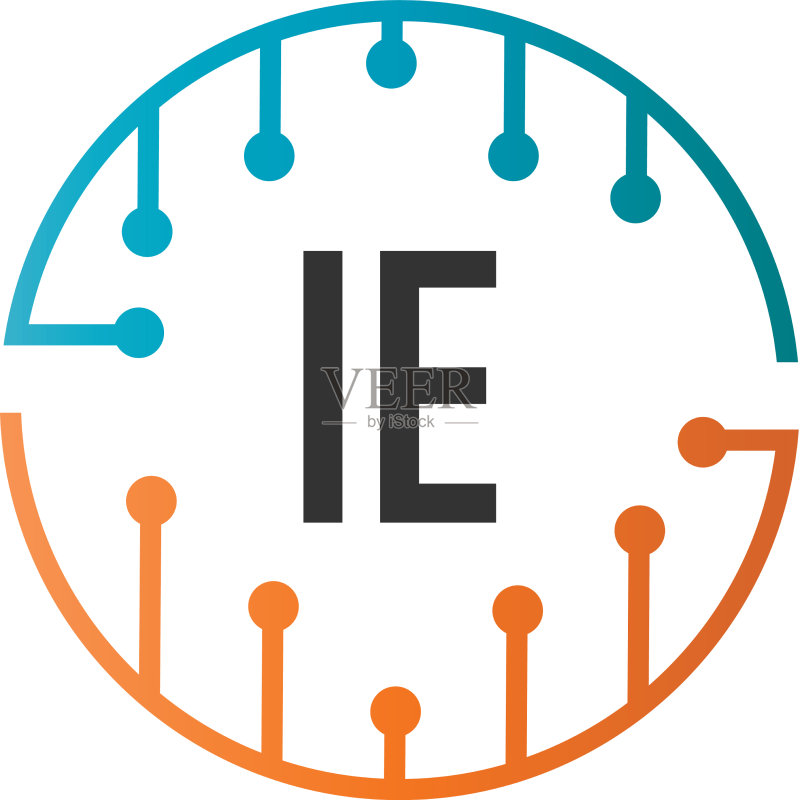 字母IE未来科技Logo模板图标素材