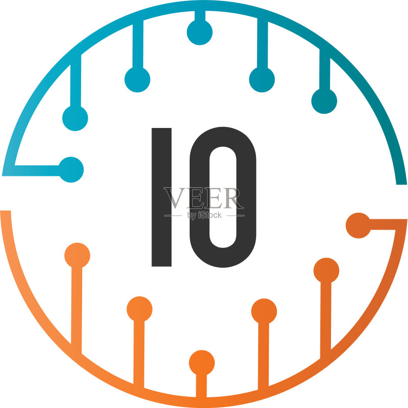 字母IO未来科技Logo模板图标素材