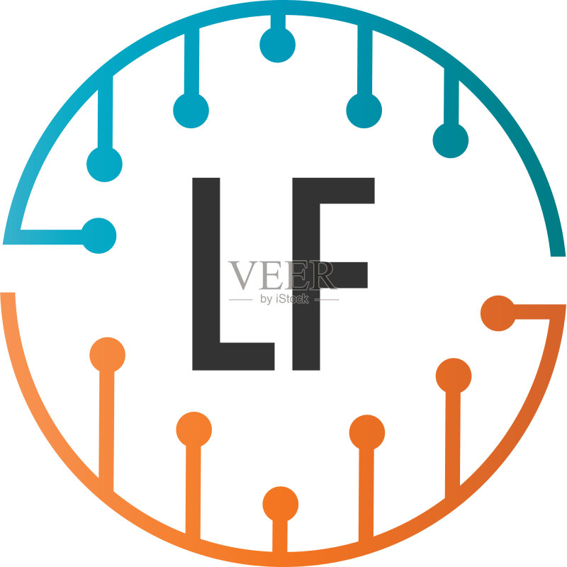 字母LF未来科技标志模板图标素材