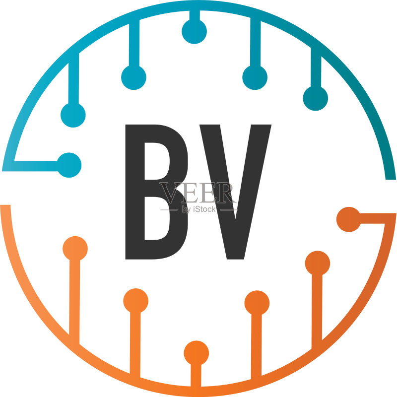 字母BV未来科技标志模板图标素材