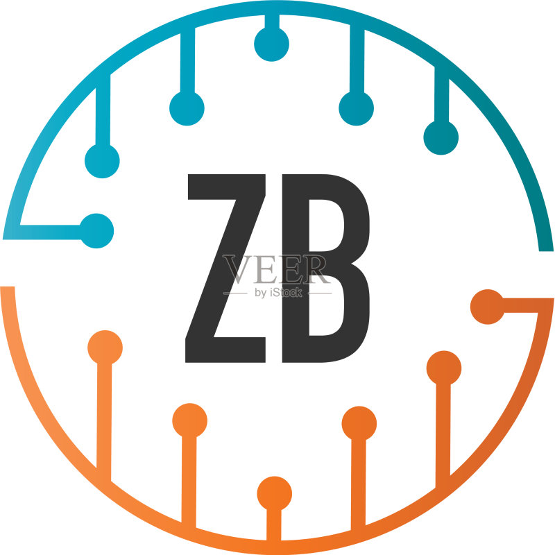 首字母ZB未来科技Logo模板图标素材