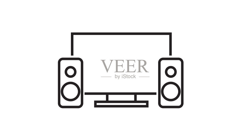 带有声音设备图标的屏幕图标素材