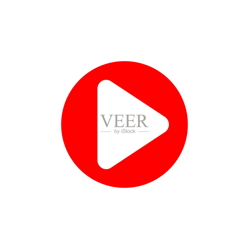 红色播放按钮,YouTube图标,视频播放图标素材