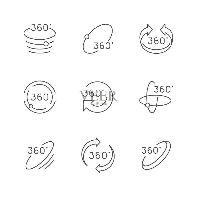 360度旋转线条图标图标素材