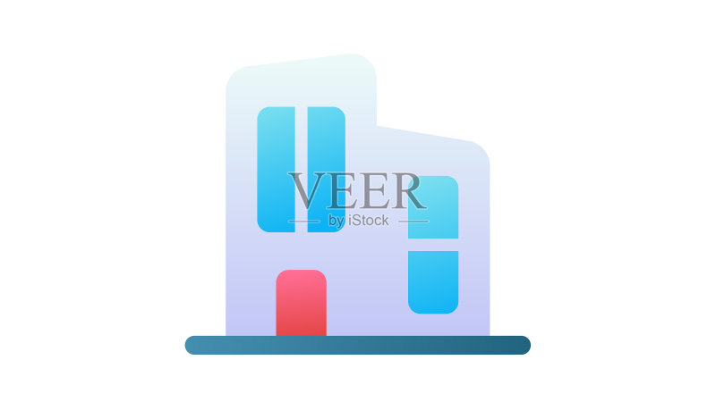 办公楼工作空间单体隔离图标素材