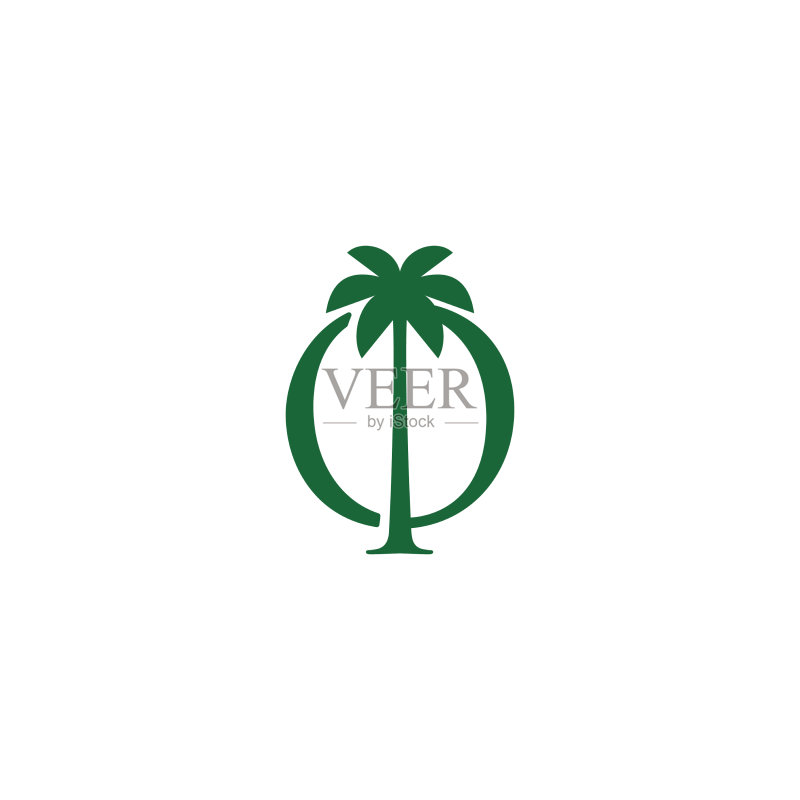 棕榈树O字母标志图标图标素材