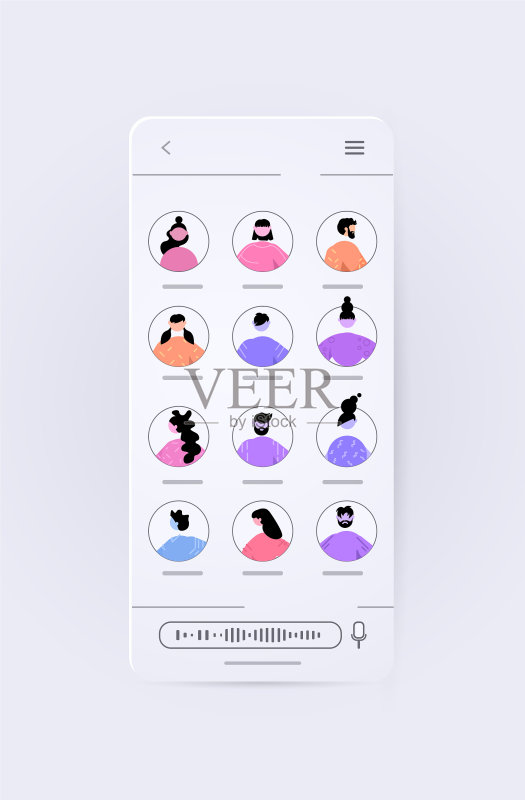 人们在手机上发送语音消息图标素材