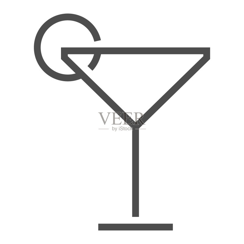 酒类方形线条矢量图标图标素材