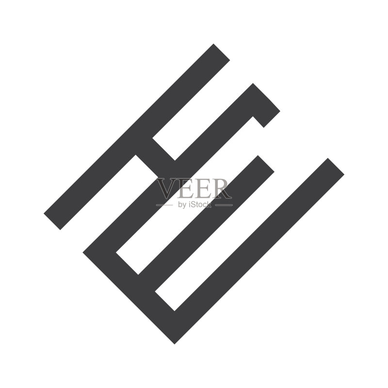 EH或HE首字母标志设计图标素材