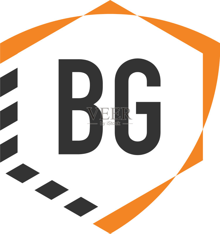 BG首字母盾牌六边形标志模板图标素材