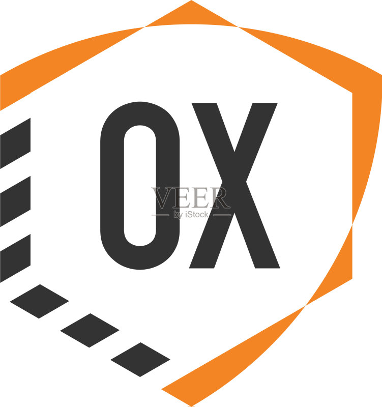 字母OX盾牌六边形Logo模板图标素材
