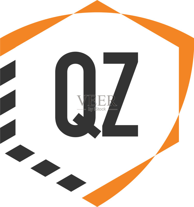 QZ字母盾牌六边形logo模板图标素材