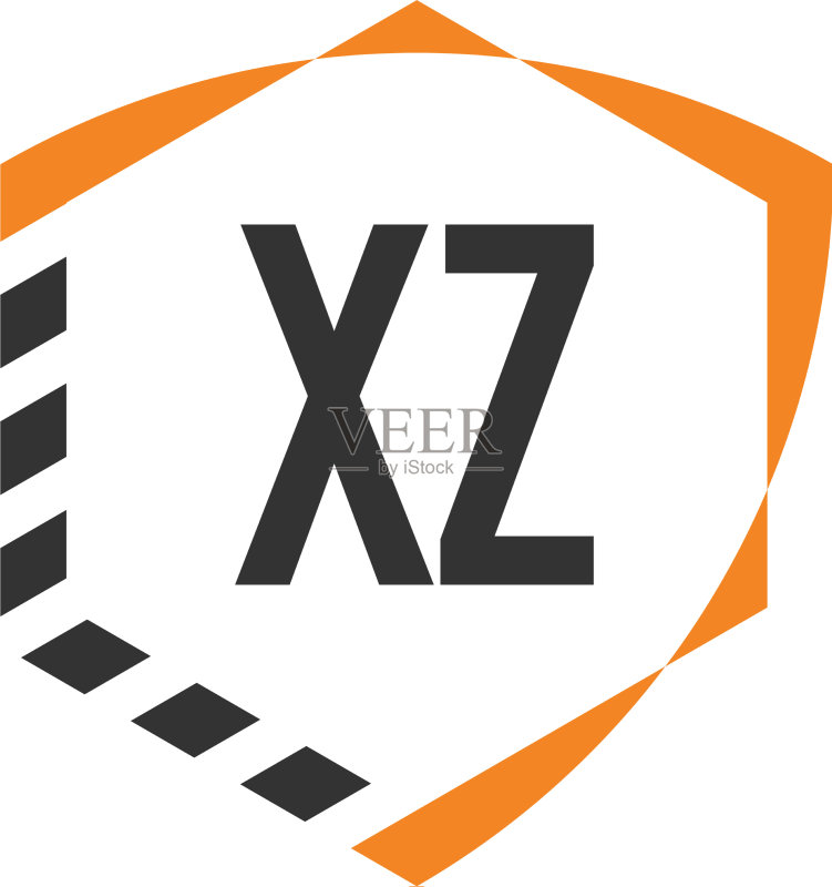 字母XZ盾牌六边形logo模板图标素材
