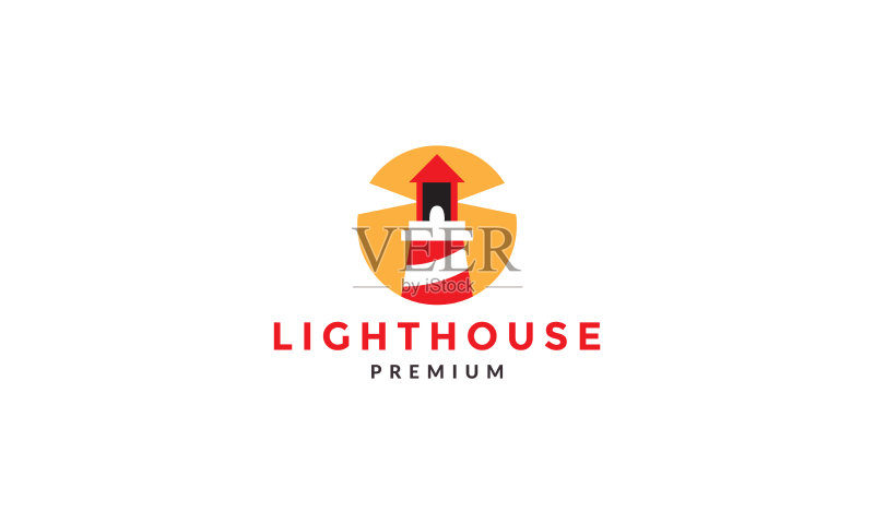 现代灯塔日落Logo标志符号图标素材
