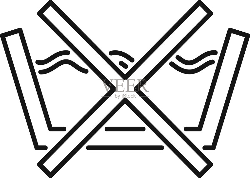 禁止手洗图标轮廓样式图标素材