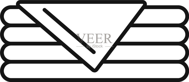 干洗衣服堆叠图标轮廓样式图标素材