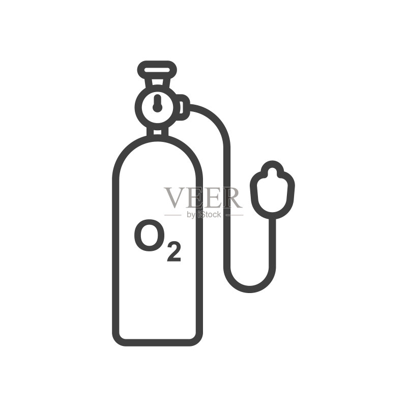 带呼吸面罩的氧气瓶图标图标素材