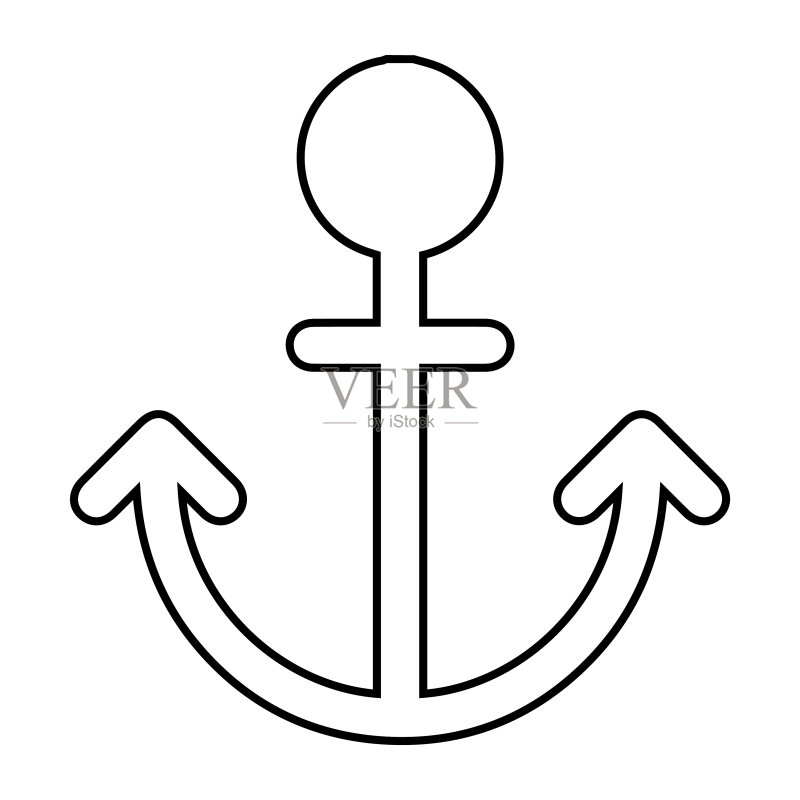 船锚和航海工具图标图标素材