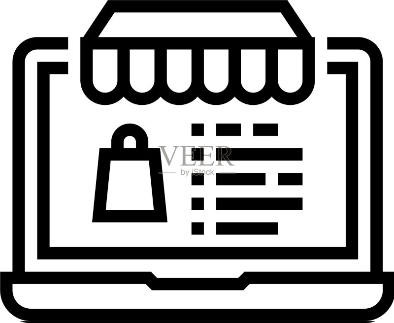 在线商店线性图标图标素材
