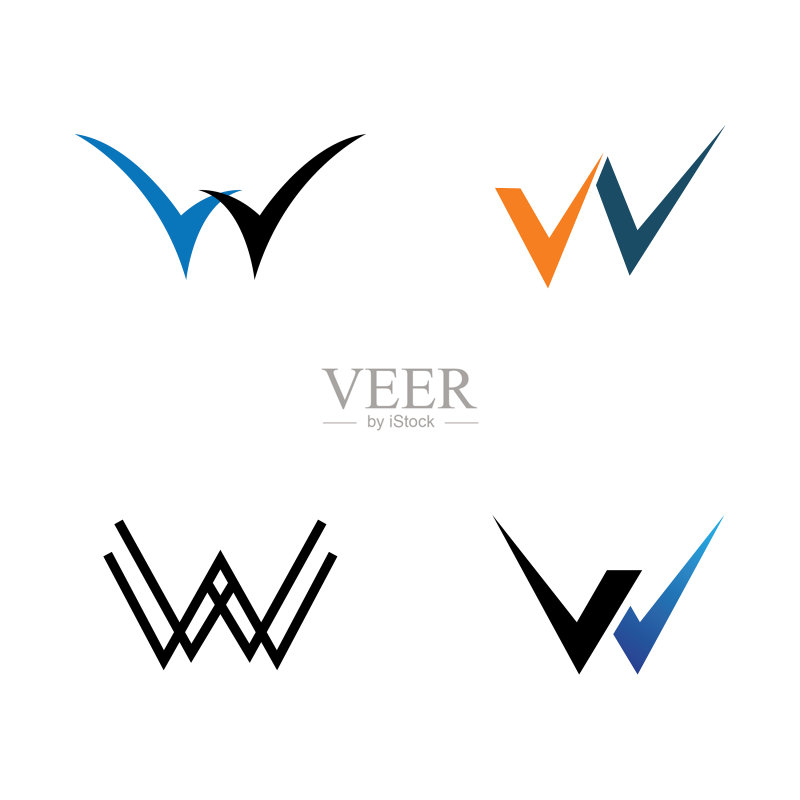 W字母标志模板图标素材