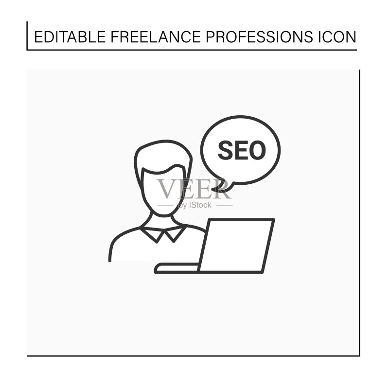 SEO专家线性图标图标素材