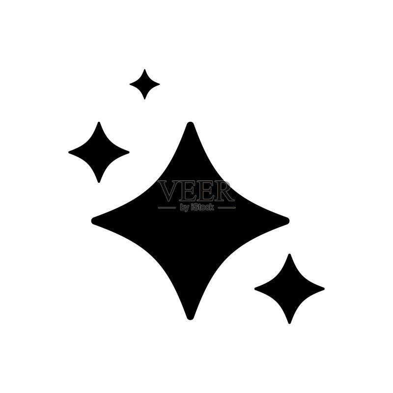 星星闪耀图标,闪闪发光的星光图标素材