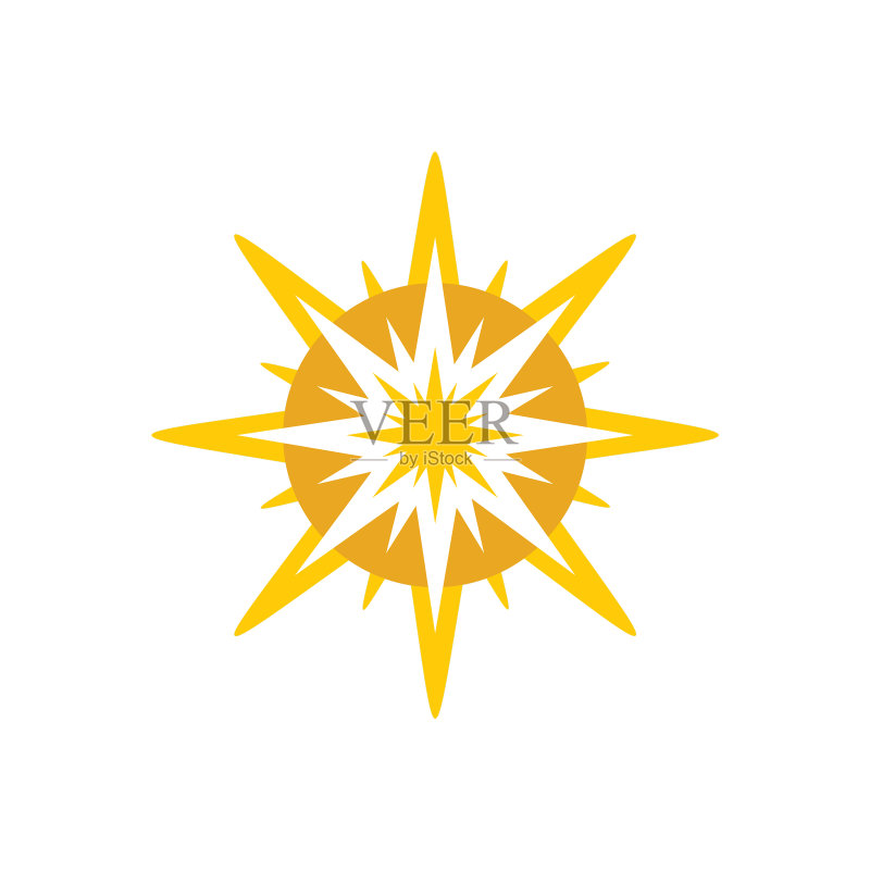 黄色太阳标志设计模板图标素材