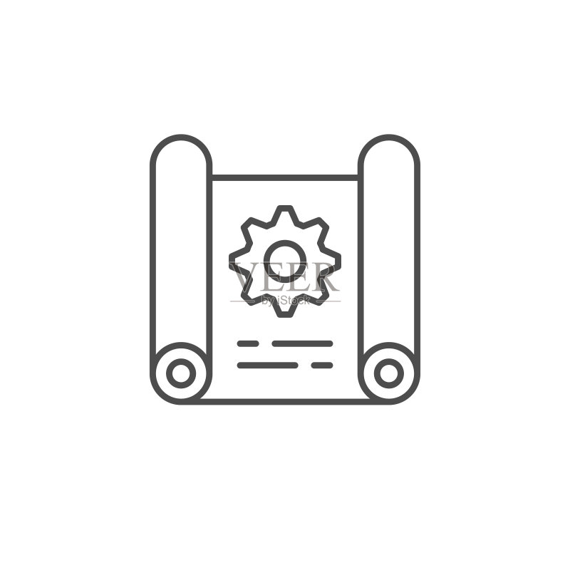 技术草图线条轮廓图标图标素材