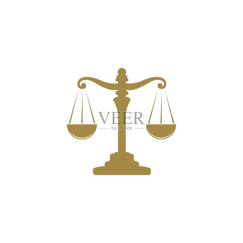 律师事务所正义图标矢量模板图标素材