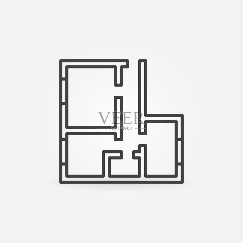 房屋或公寓平面图概念线条图标图标素材