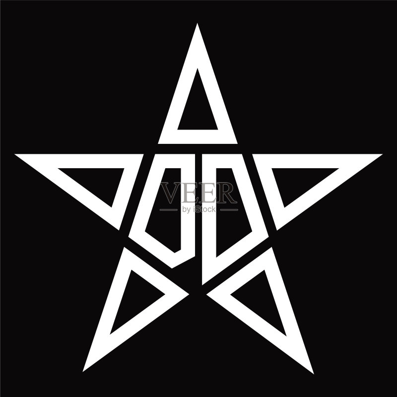 标志字母与星形设计模板图标素材