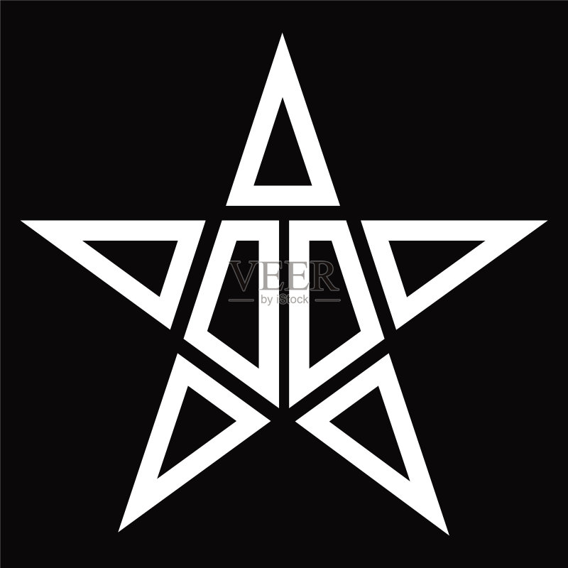 标志字母与星形设计模板图标素材