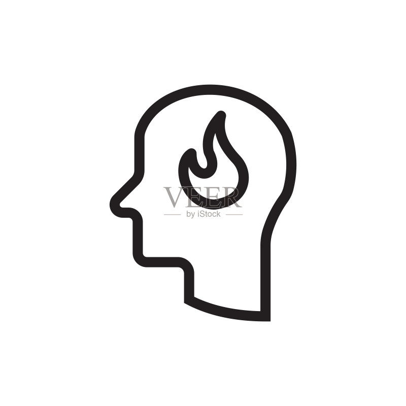 人脑中的想法概念/灭火器矢量图标素材图标素材