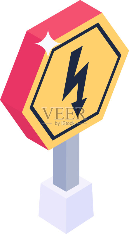 雷霆路标图标素材