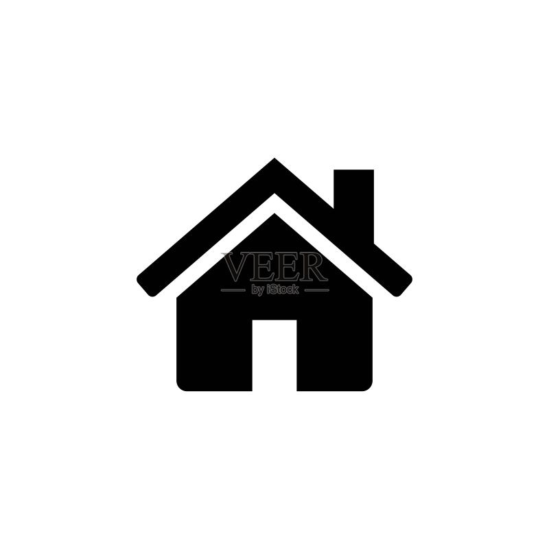 首页细线图标,扁平风格,UI UX设计图标素材