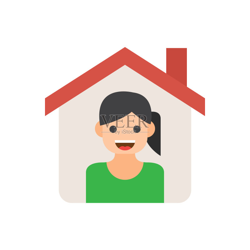 居家妇女图标插画图标素材