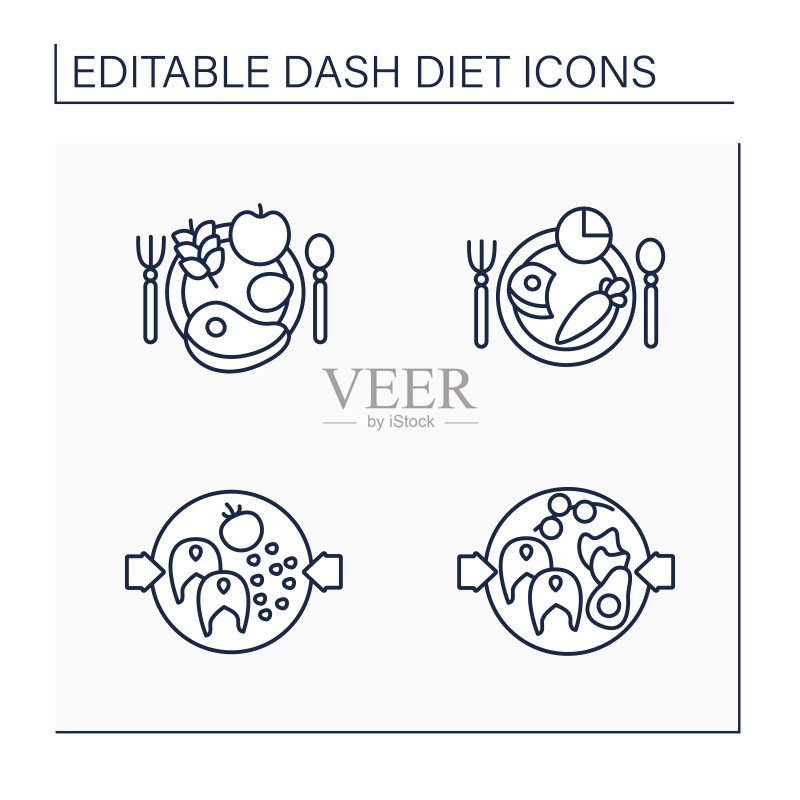 DASH饮食线条图标集图标素材